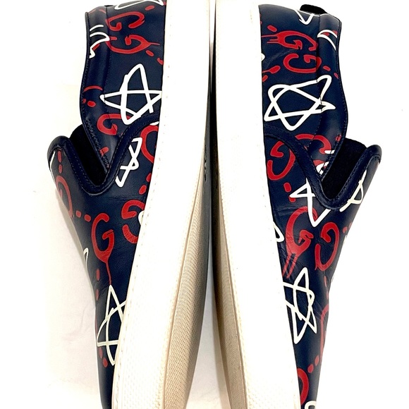 GUCCI Ghost Star Men’s Slip Ons 10 MADE ITALY - Picture 3 of 14
